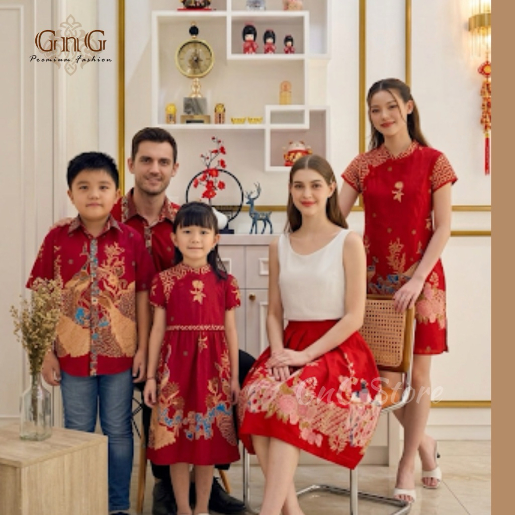 Imlek Series BBB Red Couple /Baju Merah Batik merah/ Baju Imlek