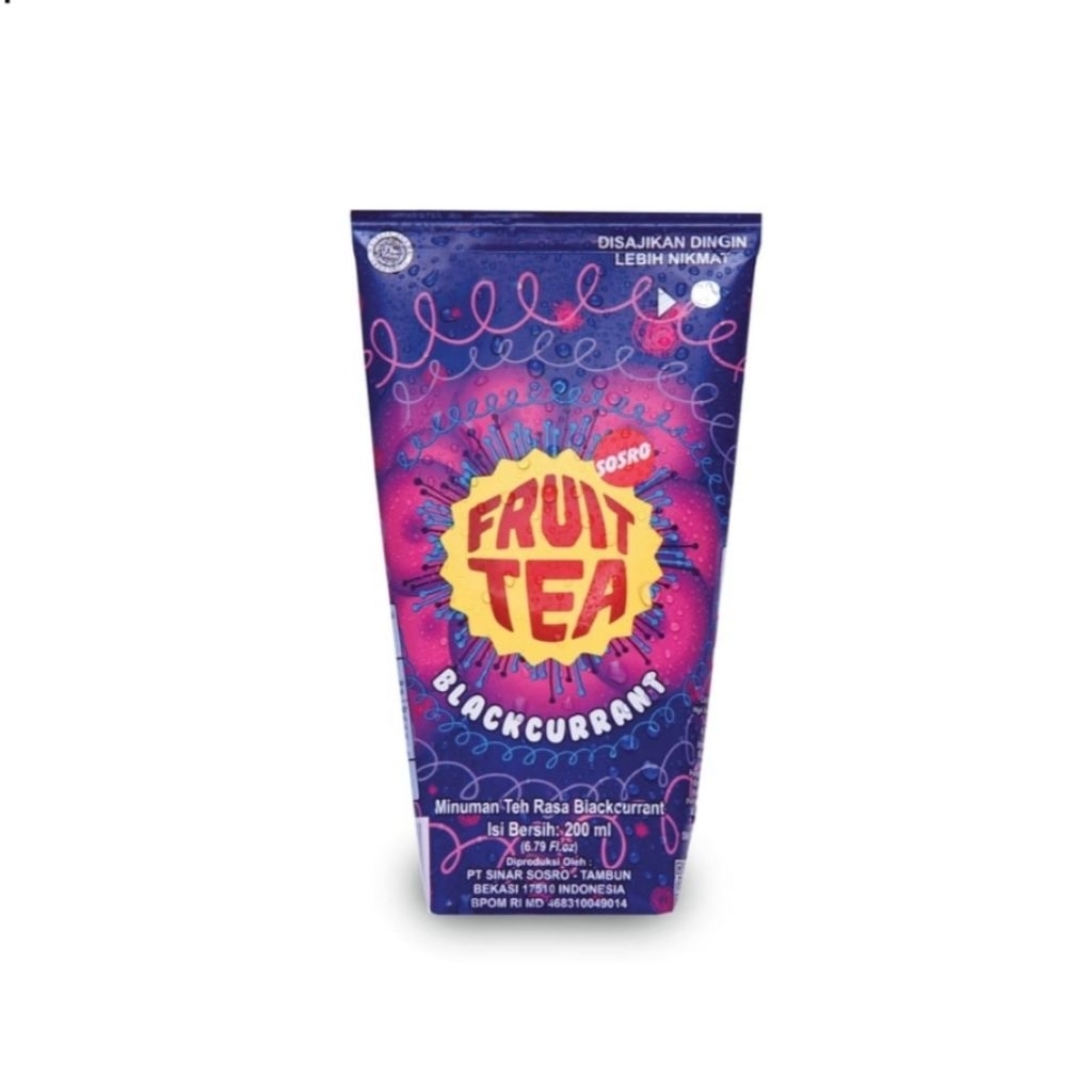 Minuman Sosro Teh Botol Kotak 250 ml 250ml Fruit Tea Blackcurrant 200 ml 200ml
