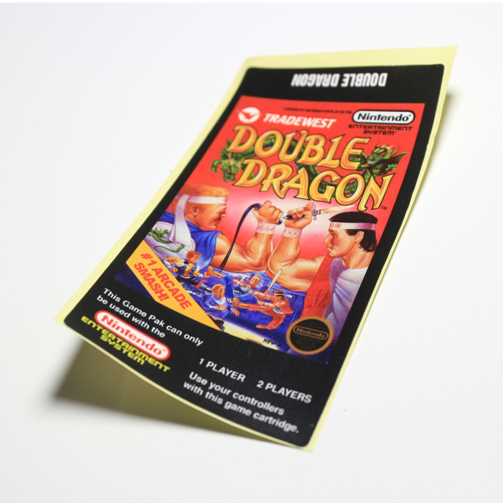 Kaset Nintendo NES Stiker Label Double Dragon 1 Utk Restorasi Replacement Game Jadul