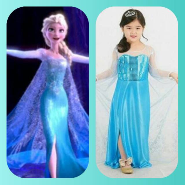 Elsa Frozen Model Classic Kostum Princess Elsa Frozen Disney untuk Girl
