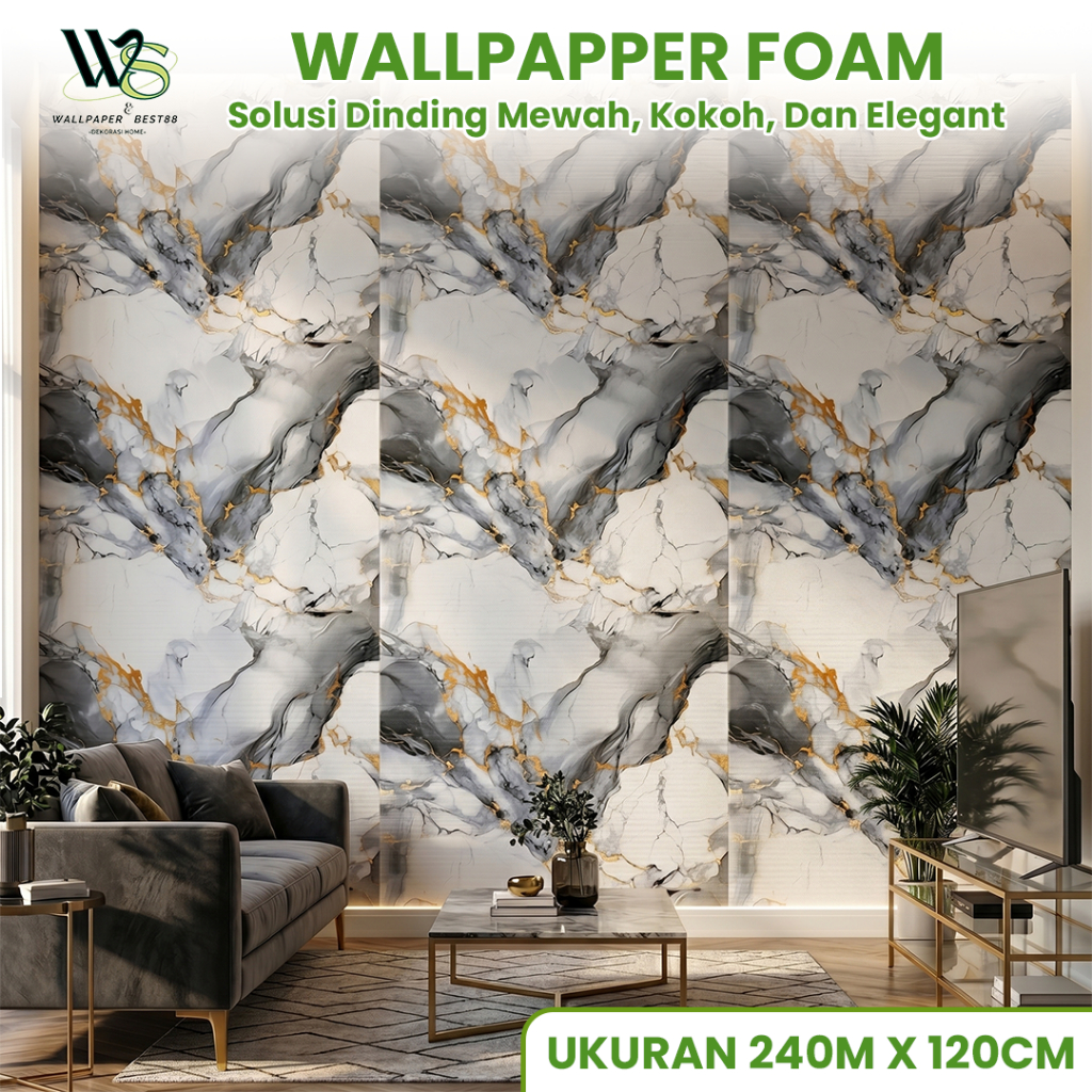 BEST WALLPAPER DINDING VINYL UK 1.2 X 2.4M / WALLPAPER VINYL MOTIF MARBEL JUMBO WALLPAPER DINDING