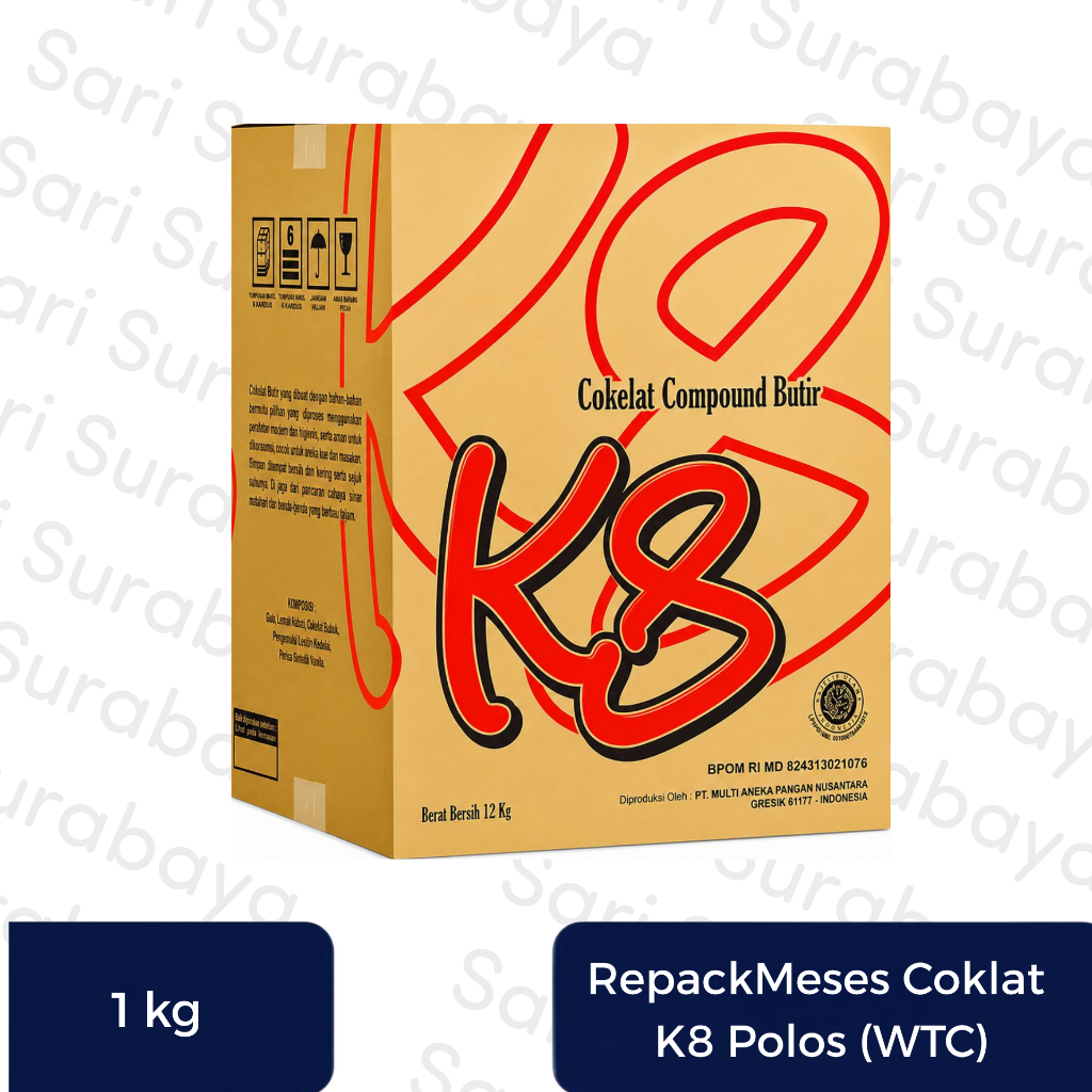 Meses Coklat Polos WTC K8 Repack 1kg