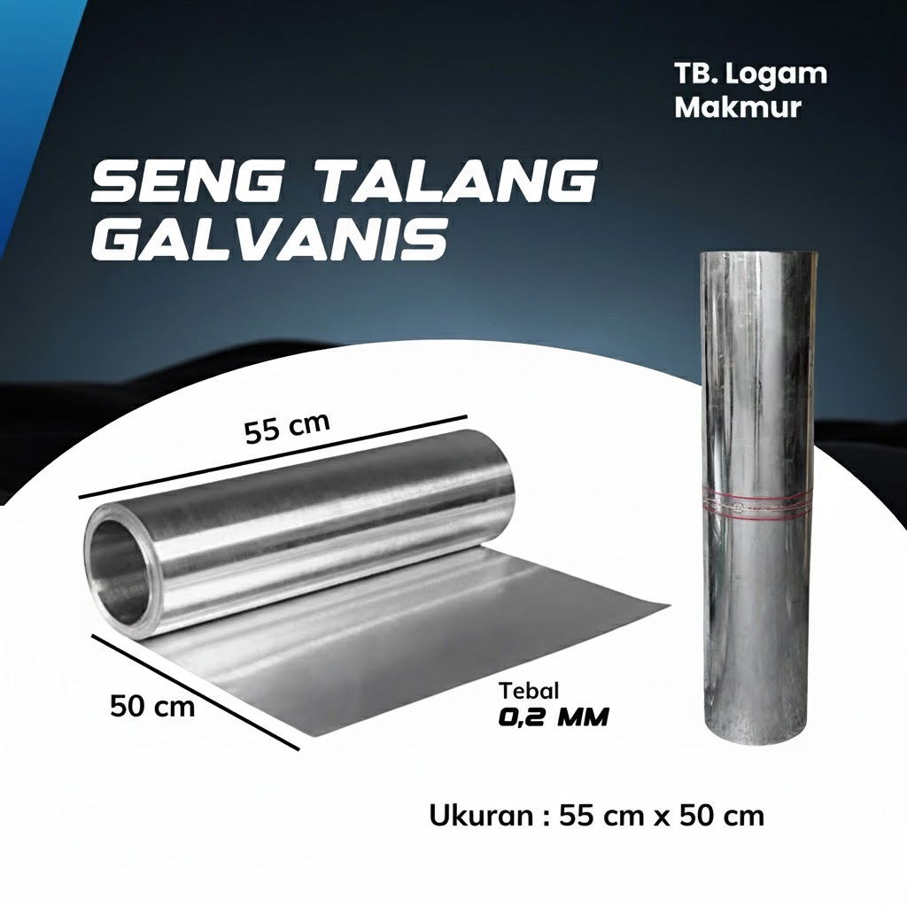 (SENG) Seng talang galvanis ROOL 55 x 50 cm seng galvanis harga setengah meter