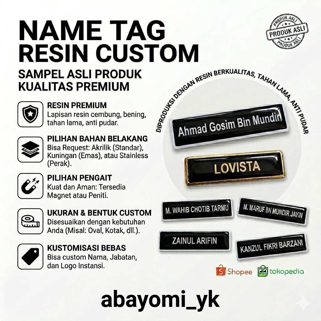 Name tag nama dada persit bhayangkari resin