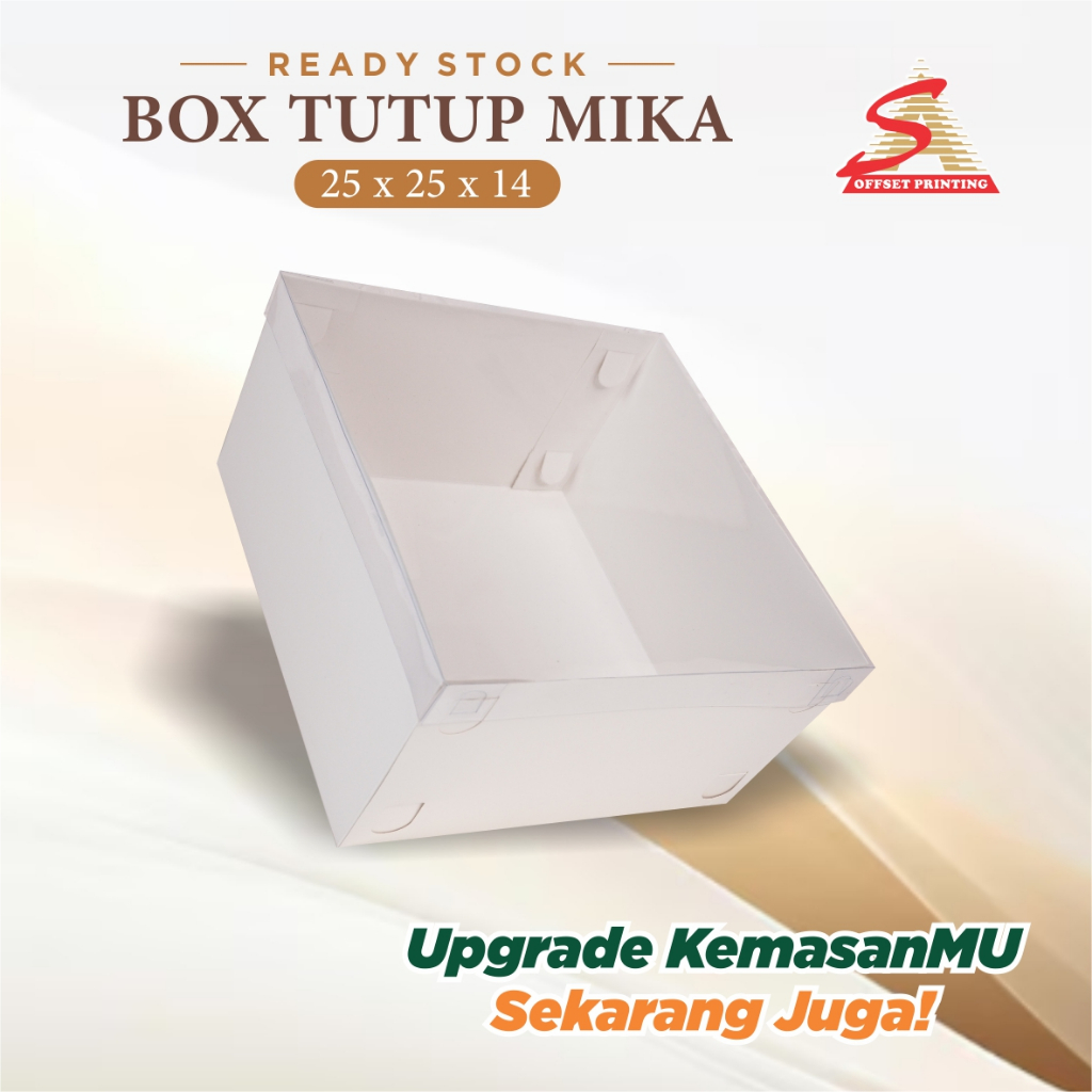 25 x 25 x 14.5 Box Tart Tutup Mika
