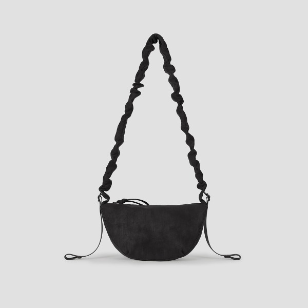 Joseph And Stacey - Daily Shirring Bag S_Faux Suede - Smoky Black