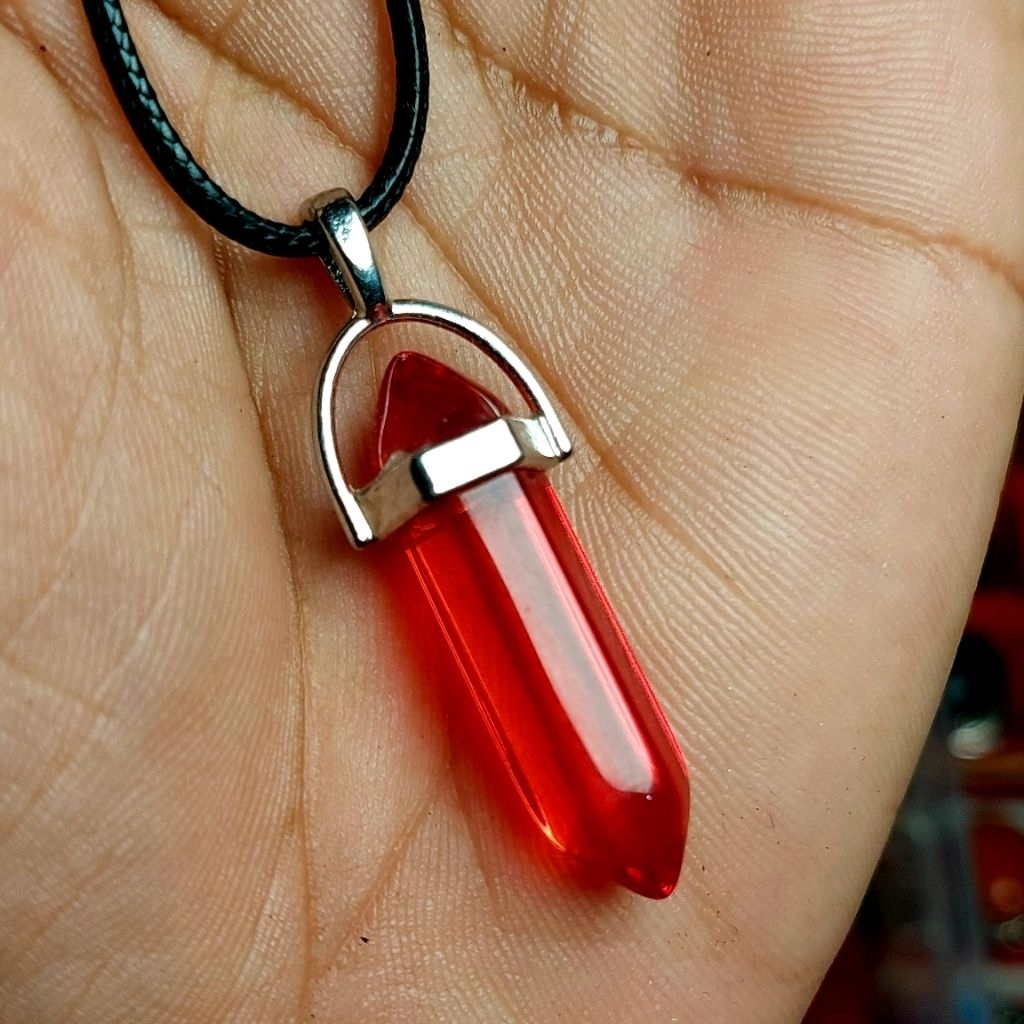 kalung siam merah delima model piramide