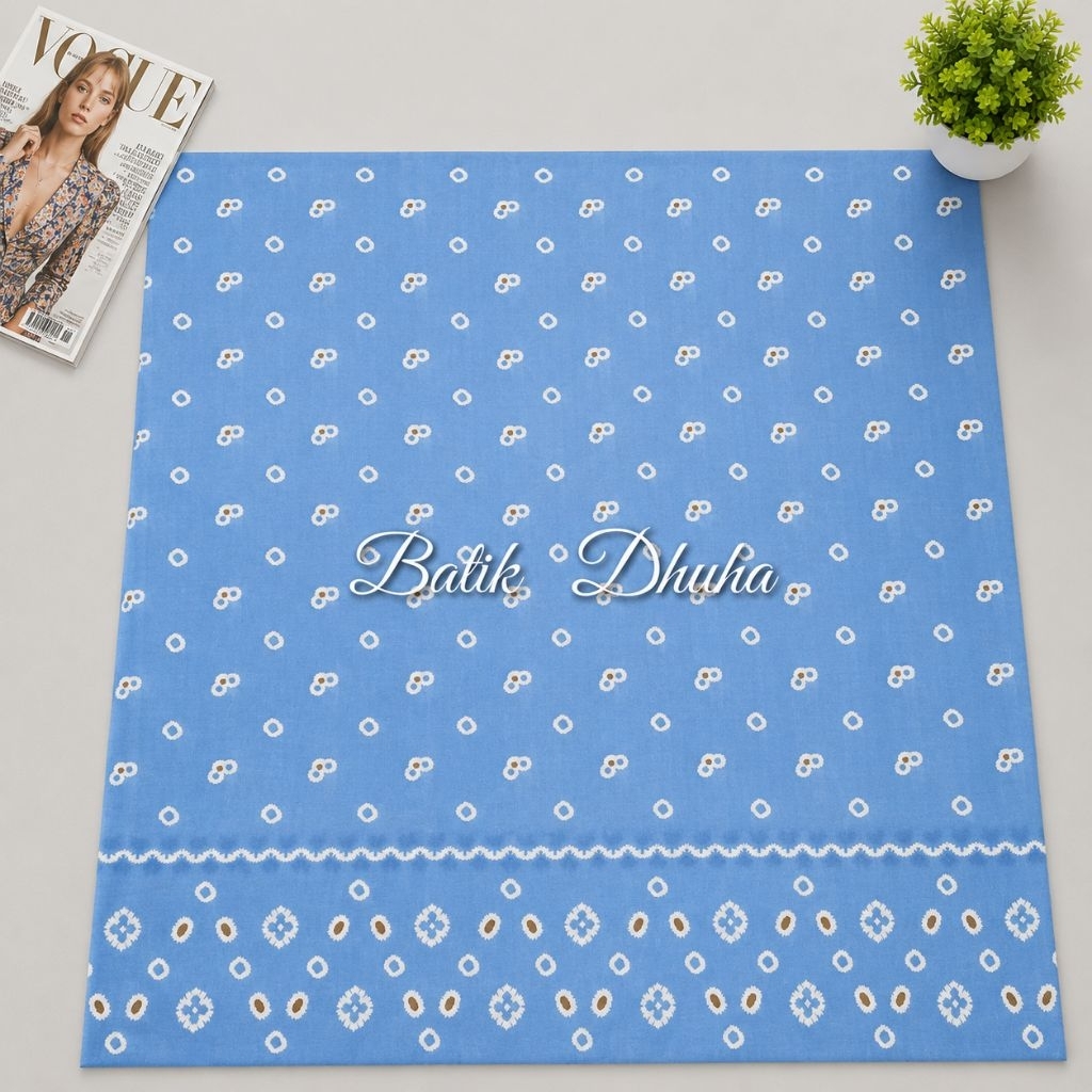 Kain Batik Jumputan Batik Warna Ice Blue