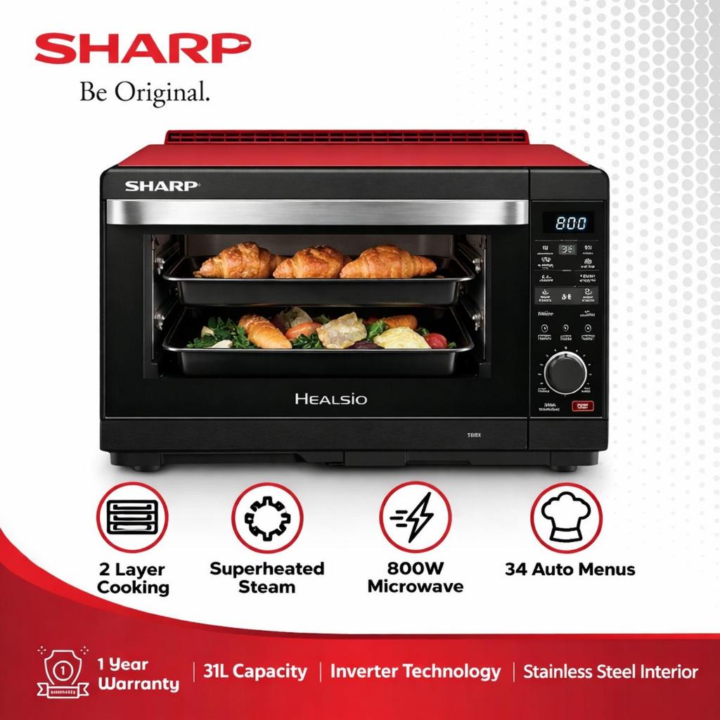 SHARP AX-1700IN Healsio Superheated Steam Oven Healthy AX1700IN(R)