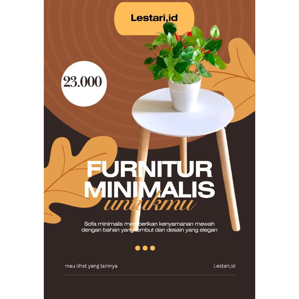 meja bulat kecil estetik diameter 26cm tinggi 35cmm