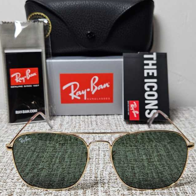 Kacamata Rayban Caravan RB3136 001 Gold Lens Green Original