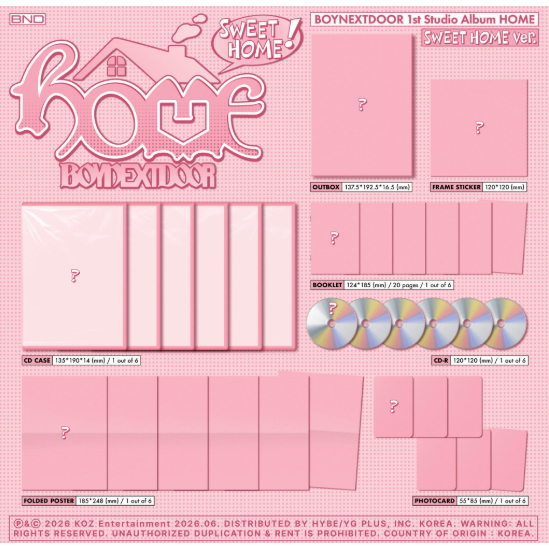 [PO] BOYNEXTDOOR - 1st Studio Album [HOME] (SWEET HOME ver.)