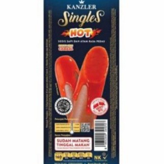 Kanzler Singles Sosis / Sosis Kanzler Single HOT /PEDAS 65gr - YukFresh