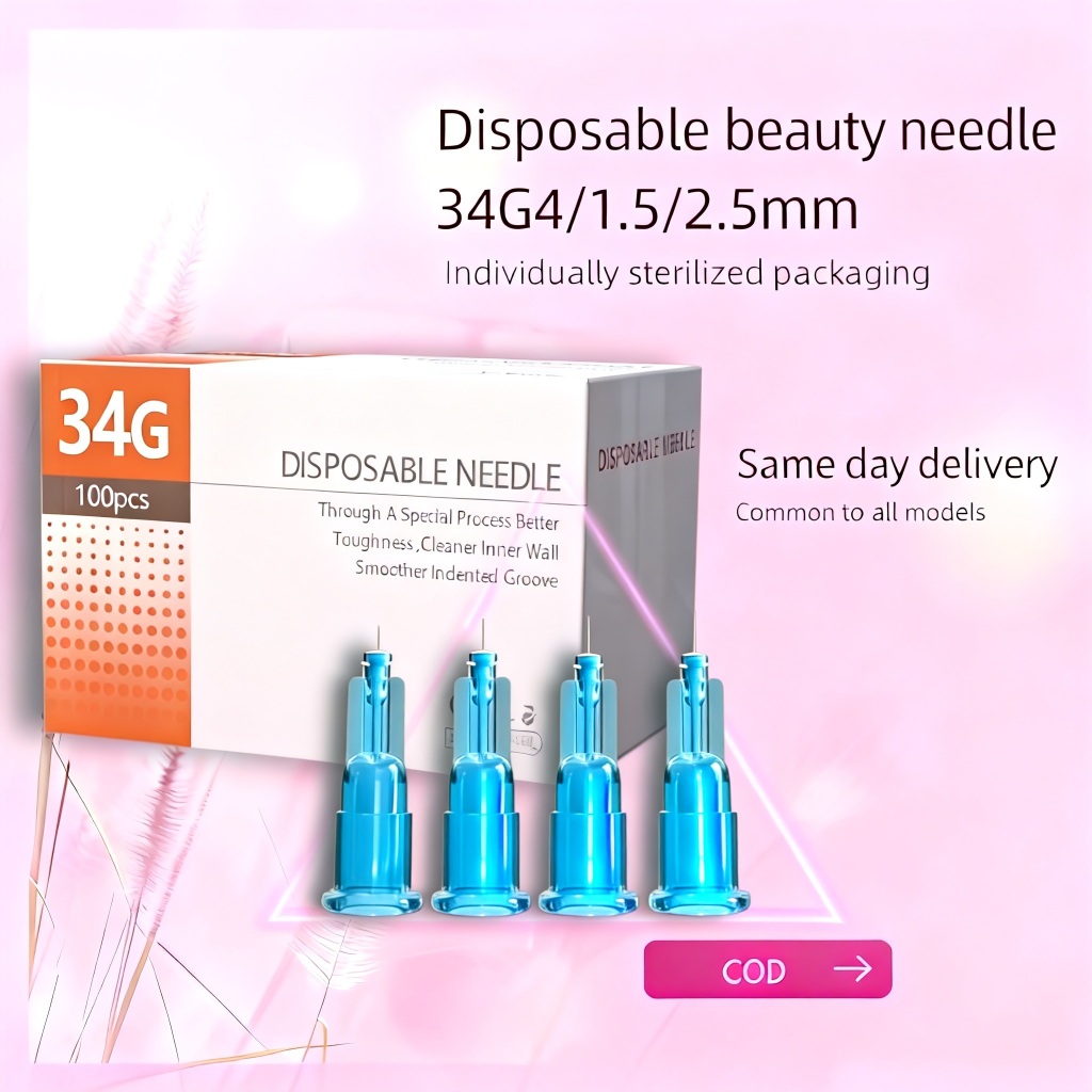 Ecer Jarum Meso 34G X4MM 34GX1.5MM 34GX2.5MM Needle Skin Booster Botox 10pcs 50pcs