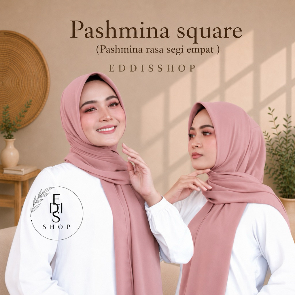 Pashmina square 180x75 cm ceruty baby doll premium | pashmina instan |  PASHMINA BELLA SQUARE