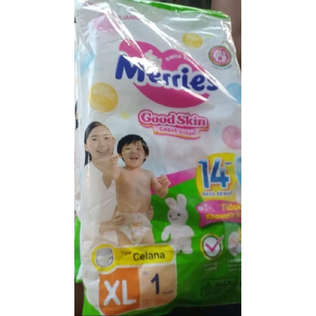 MERRIES PAMPERS XL SACHET, PER RENTENG.