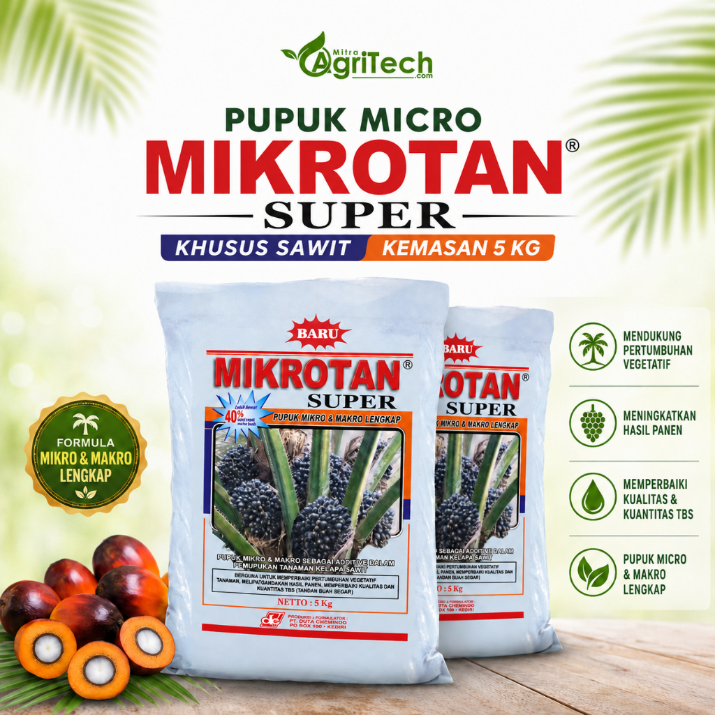 PUPUK MIKRO MAKRO MIKROTAN SAWIT  SUPER ISI 5 KG UMUM SAWIT