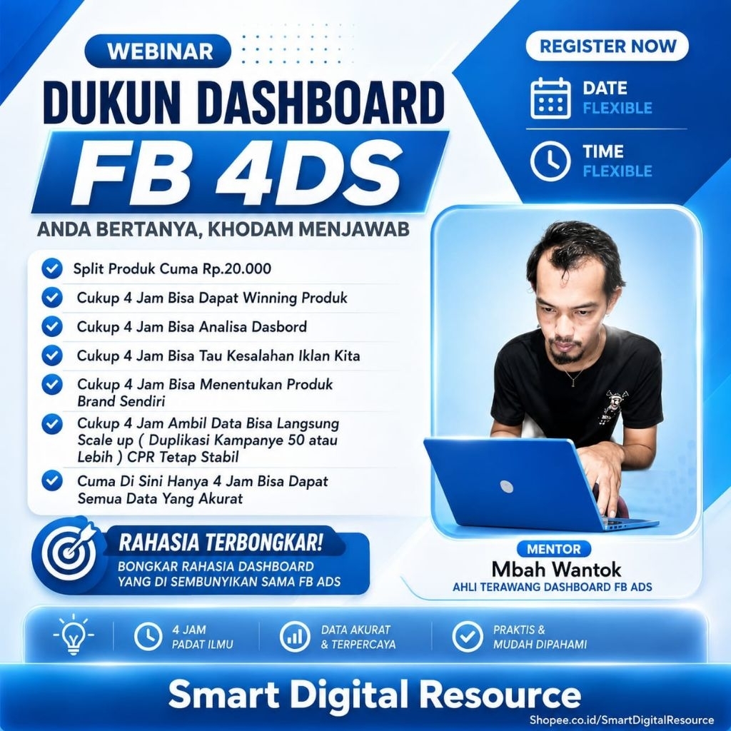 TEHNIK 4 JAM FB ADS WINNING SOLUTION Dukun Dashboard FB Ads DIGITAL MARKETING TOKO ONLINE INTERNET P