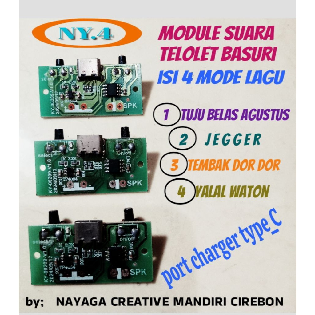 kit modul suara telolet basuri / pcb kit telolet 4 mode lagu / mainan mesin klakson basuri