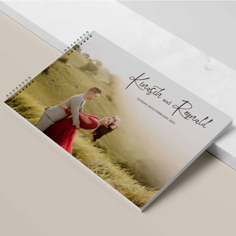 BUKU TAMU PERNIKAHAN HARD COVER DESIGN TEMPLATE JILID SPIRAL CETAK FULL COLOUR