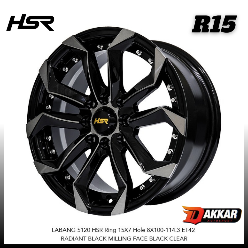 VELG HSR LABANG R15 MOBIL SIGRA BRIO AVANZA XENIA FREED CALYA VELG RACING HSR R15 LEBAR 7 RATA ET 42