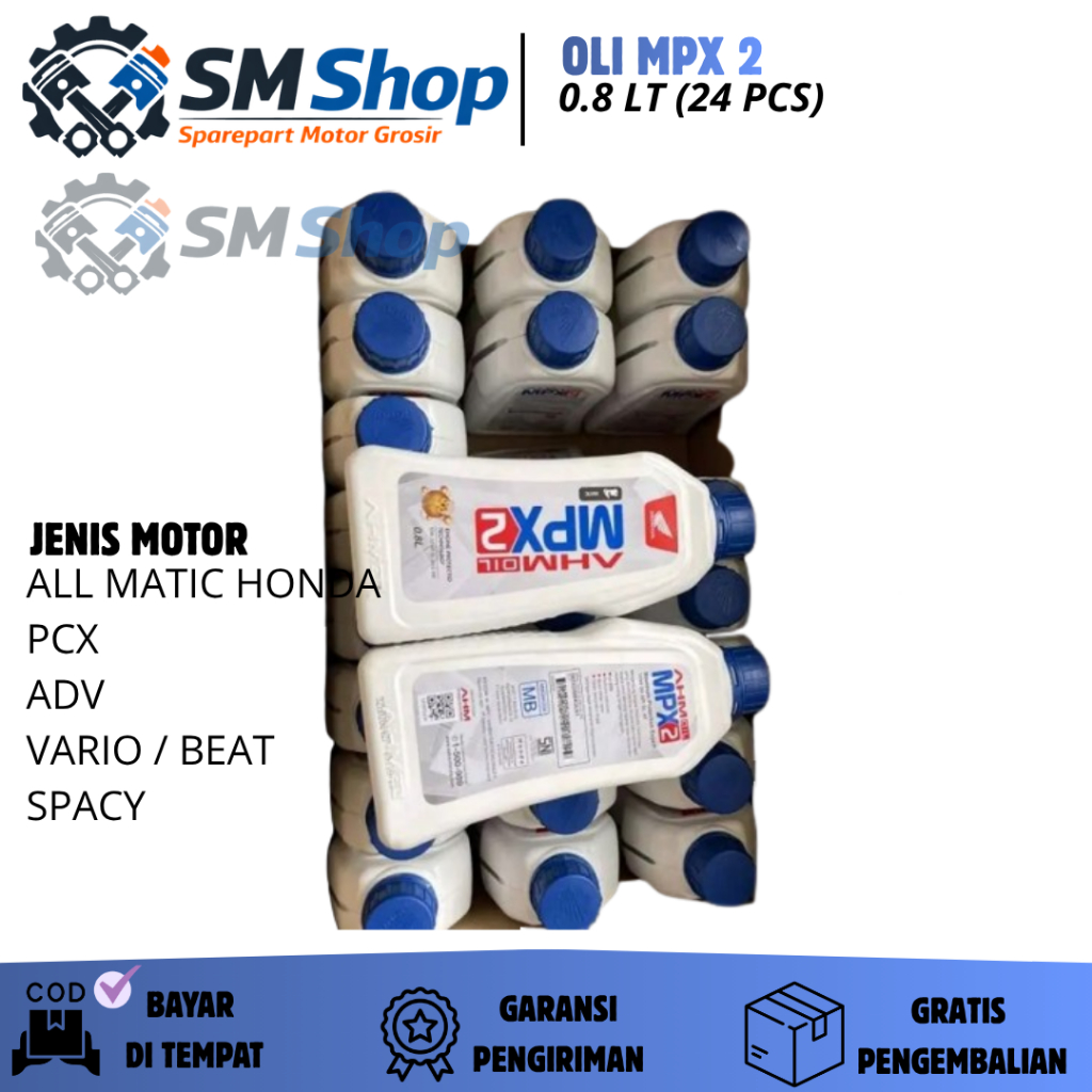 (GROSIR) 24 PCS OLI MPX 2 OLI MPX 2 0,8 LT MOTOR HONDA PCX / OLI MESIN MOTOR VARIO / OLI MATIC MESIN