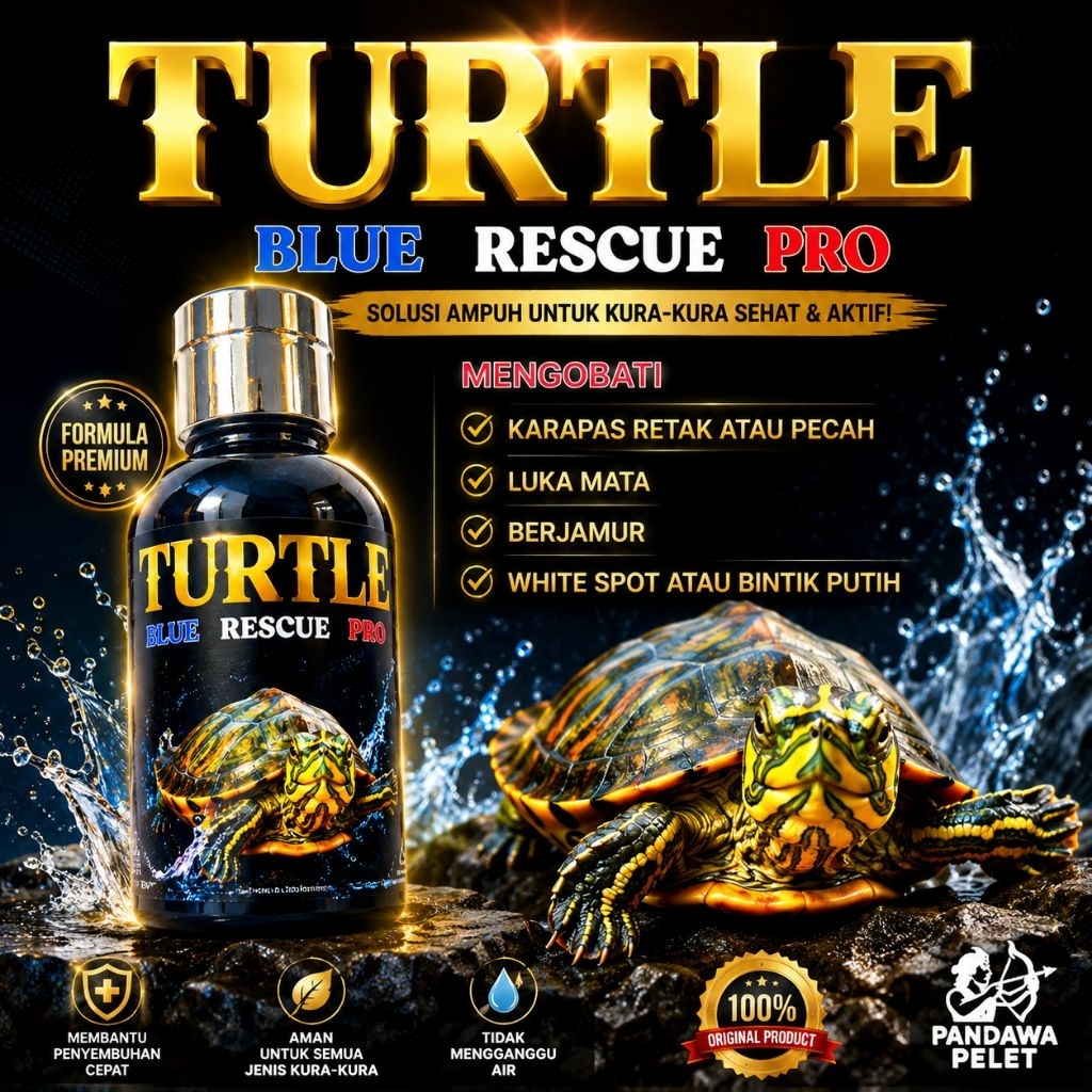 Turtle Blue Rescue Pro Obat Kura-kura Brazil Mengobati Luka Karapas Retak & Jamur