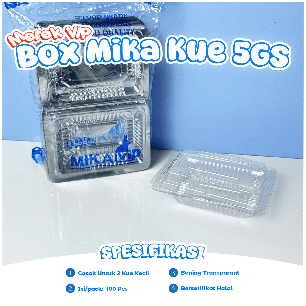 Mika Kue Plastik VIP Ukuran VX-5 GS Isi 100 Pcs / Mika Bolu / Mika Tebal