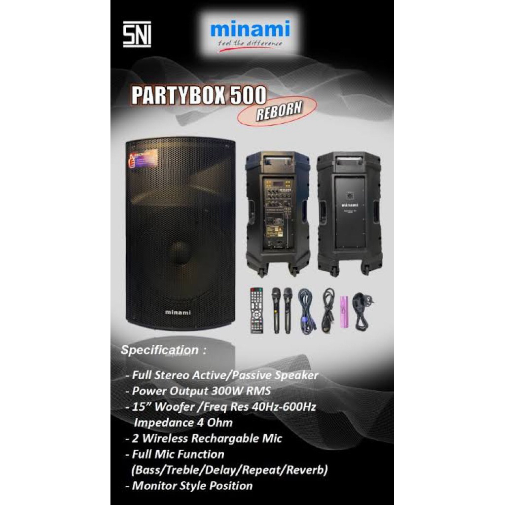 Minami PB500 Reborn 15 Inch 500 WATT Speaker Aktif Pasif