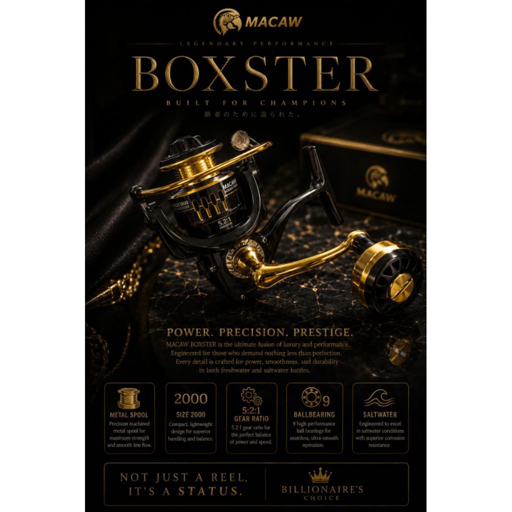 REEL MACAW BOXTER 2000 ( SPOOL BESI)