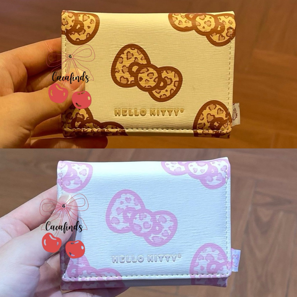 Miniso x Sanrio ‼️ Dompet Lipat / Trifold Wallet Bowknot Hello Kitty Leopard Print Collection (11x3x