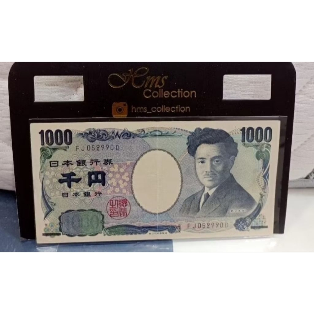 Uang Jepang 1000yen Kuno XF untuk koleksi Numismatik