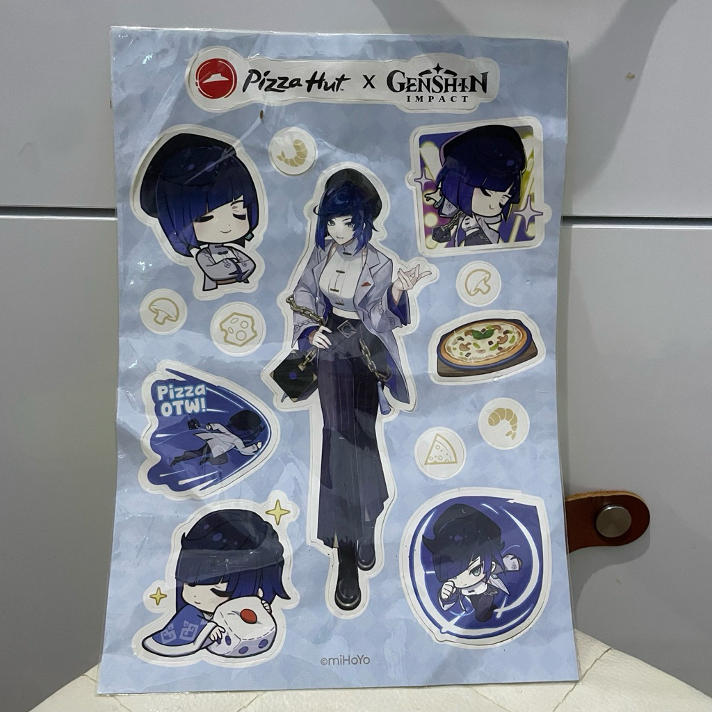 Stiker Yelan Genshin Pizza Hut koleksi Gensin