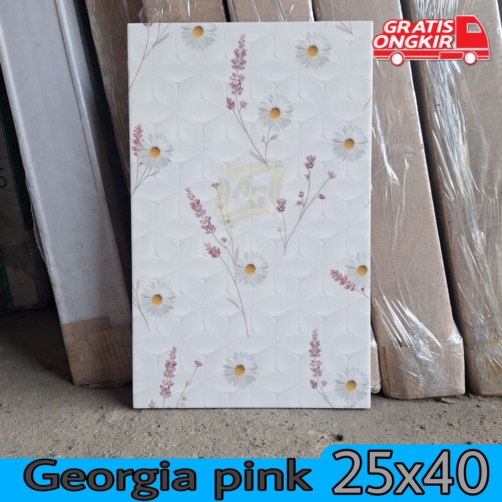 Keramik dinding 25x40 STATUARY Georgia pink