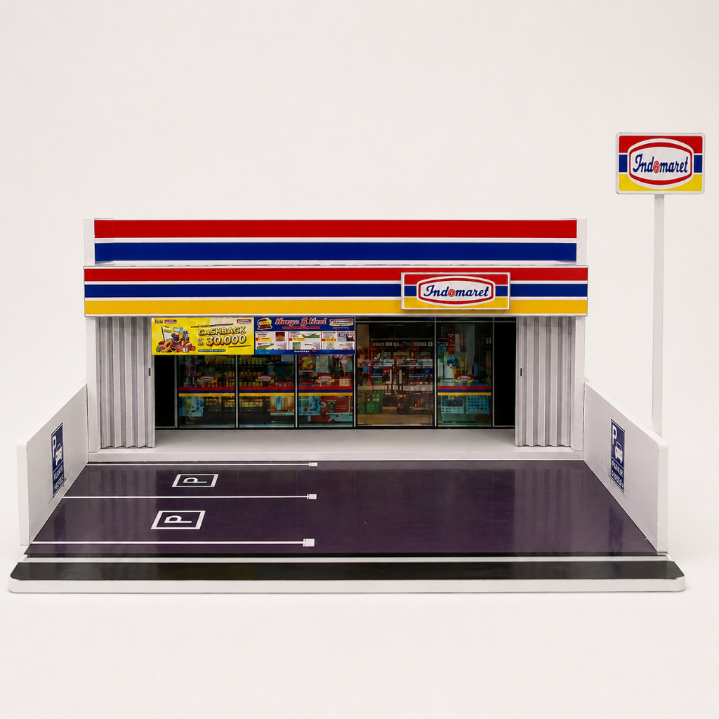 DIORAMA DIECAST SKALA 64 - MINIATUR TOKO INDOMARET