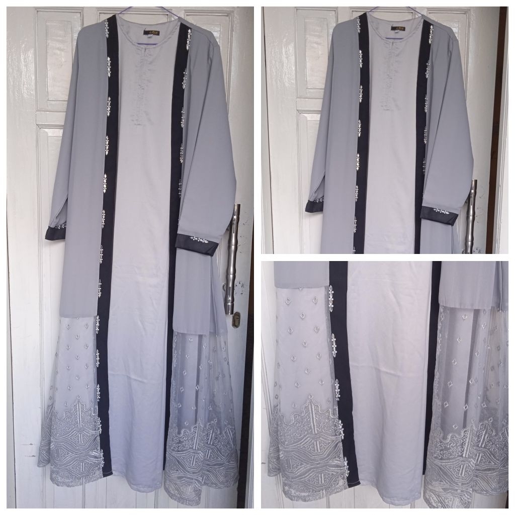 Preloved Gamis Abaya Abu Muda Silver