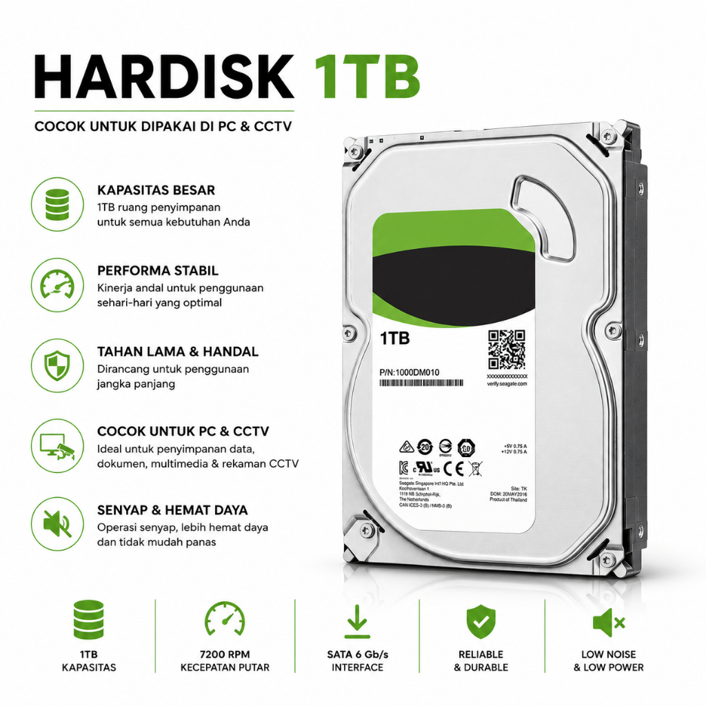 HARDISK INTERNAL PC / CCTV 1TB