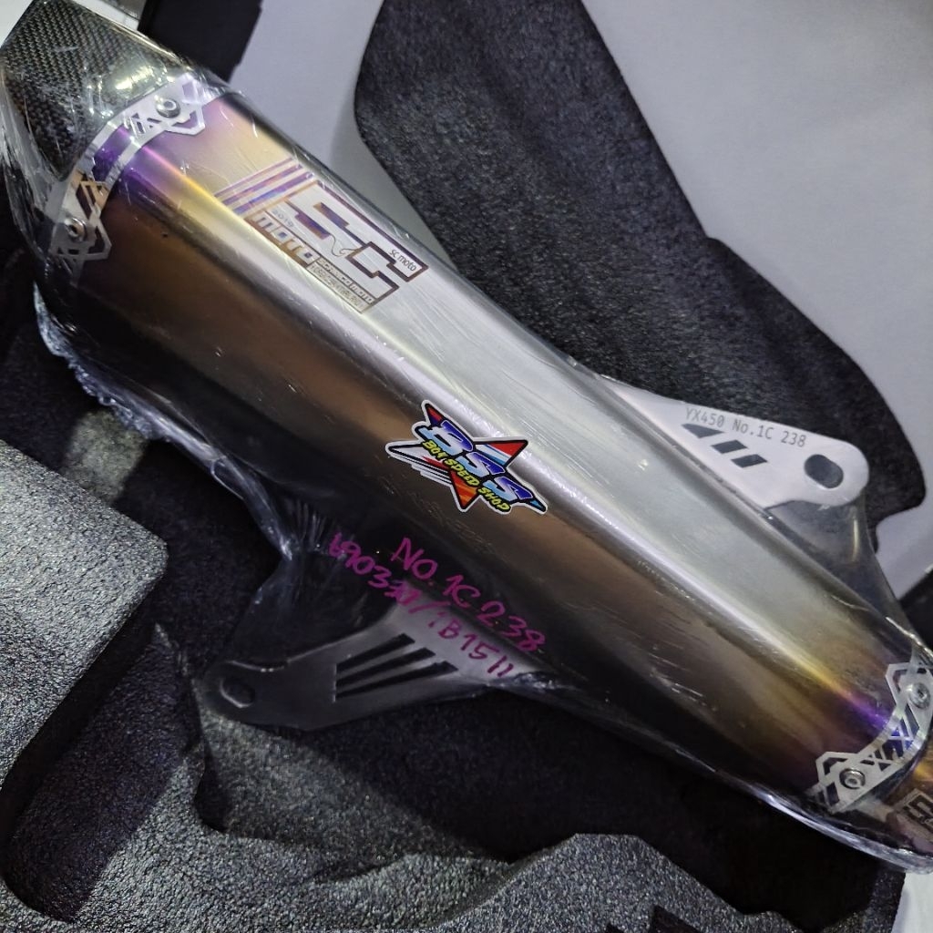 Knalpot untuk Yamaha Xmax 450cc merek SC Moto warna Burn