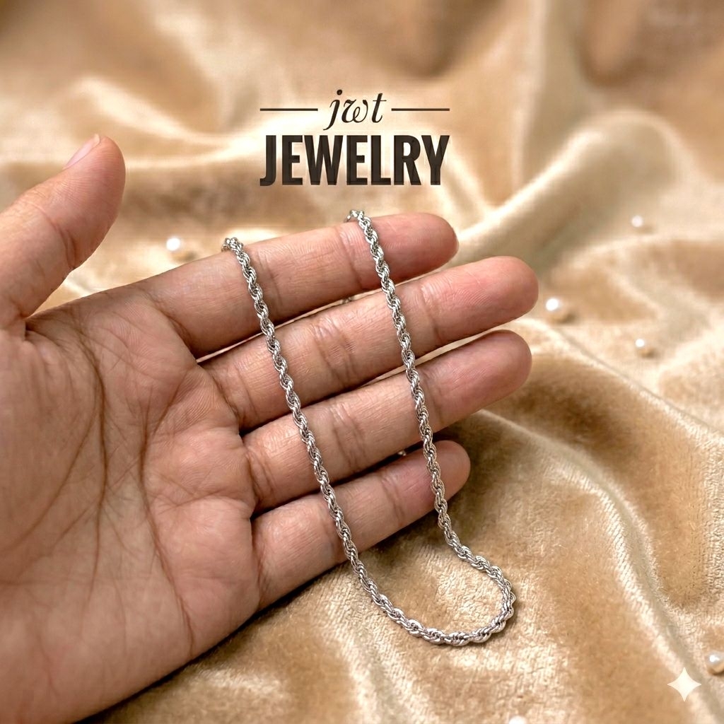 KALUNG EMAS PUTIH ASLI TAMBANG KSG TERLIHAT BESAR TAPI RINGAN
