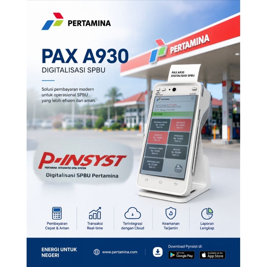 EDC PAX A930 PAKET FULLSET DIGITALISASI SPBU & BSI AGENT DLL.