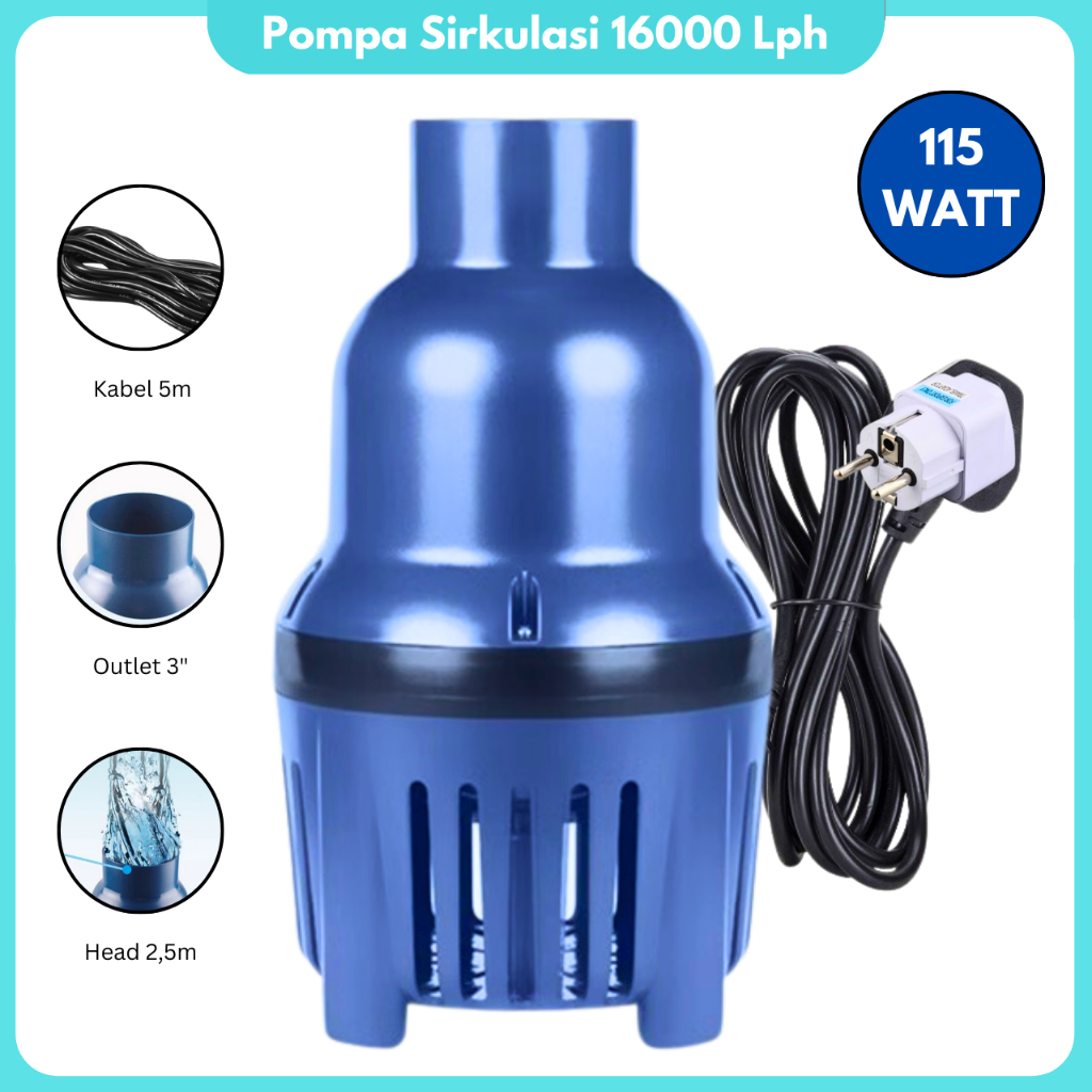 Pompa Celup Kolam SOBO 16000 Liter/jam Water Pump Low Watt Pompa Kuras Air Mancur