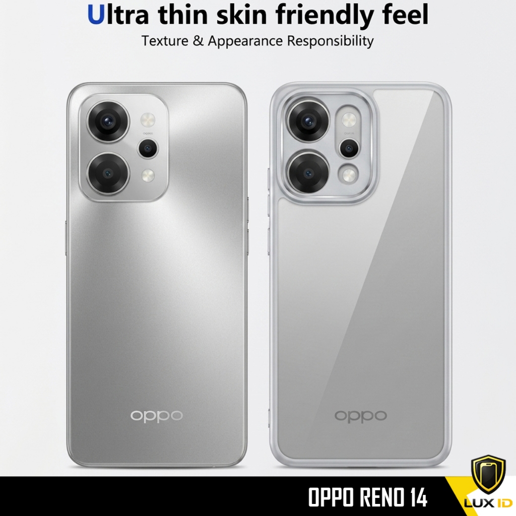 Casing Oppo Reno 14 5G Hardcase hybrid Case Transparan Anti Shock Sotf TPU