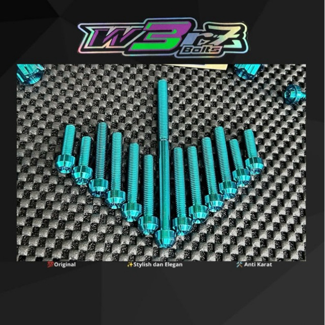 Set baut cvt mio m3 / fino xride / mio s / mio gt 125 titanium original grade 5 Set isi 13baut motor