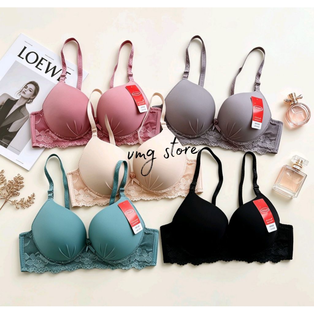 Bra 8767 Bra kawat cup B Bra push up kancing 3 ukuran 36.38.40.42