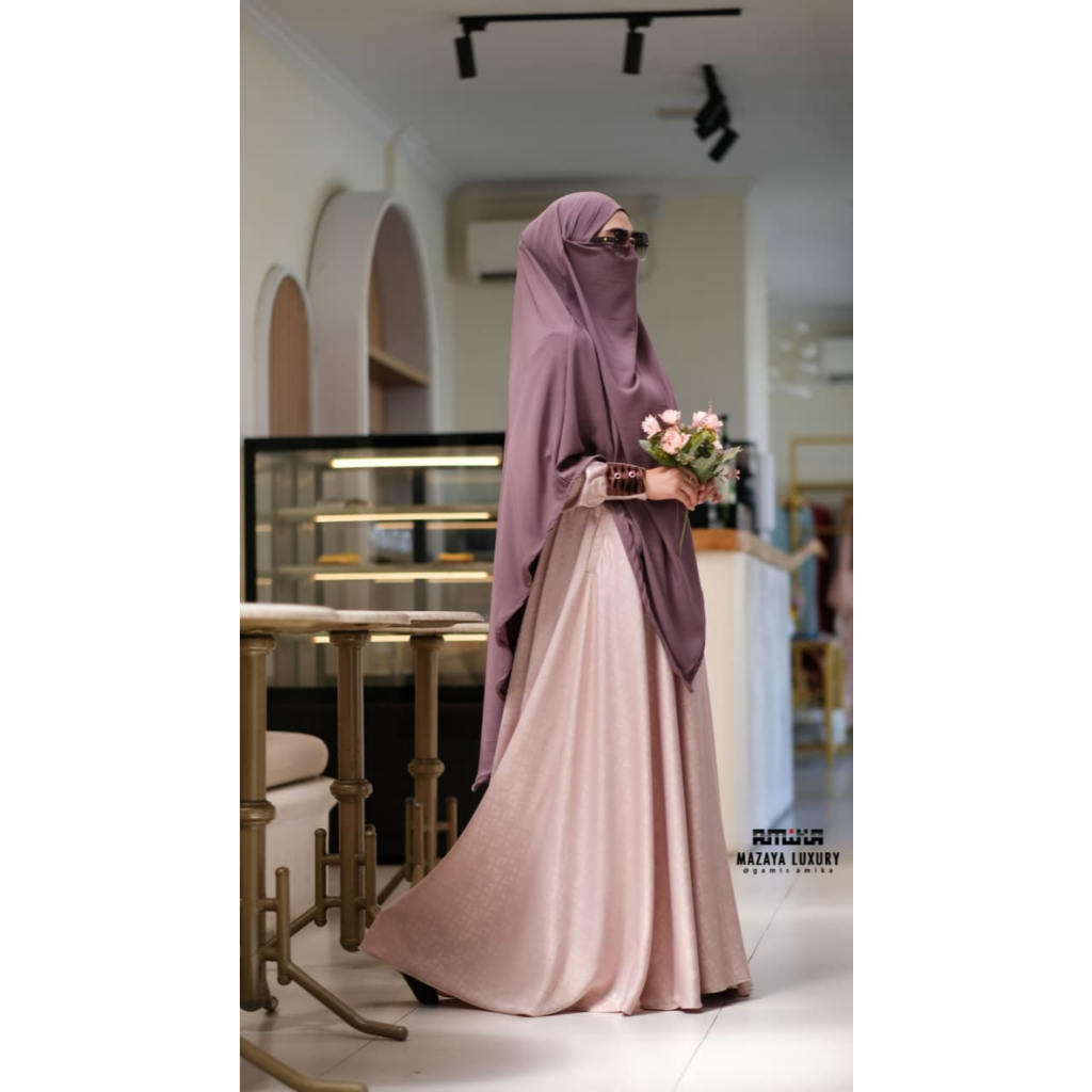 Gamis Amika - Mazaya Luxury Royale (gamis only) II bisa request model lengan/manset II manset kriwil