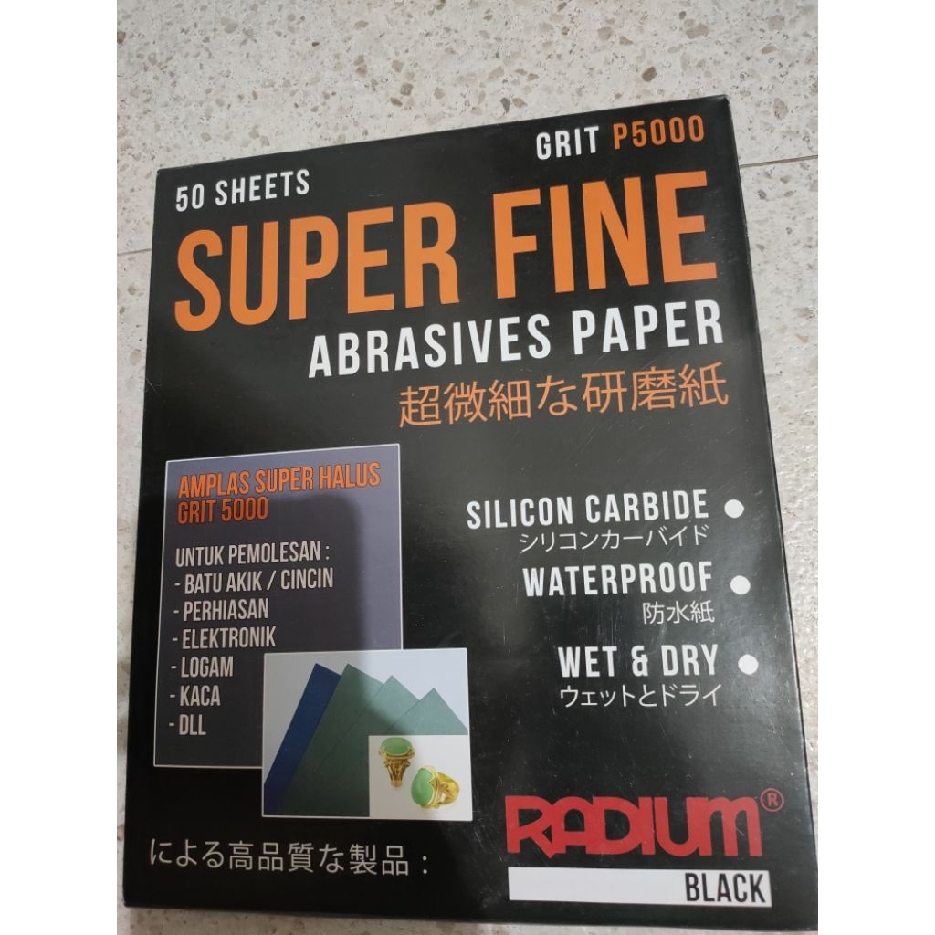 amplas radium black paling halus p5000 / amplas kertas buat amplas batu permata batu akik perhiasan 
