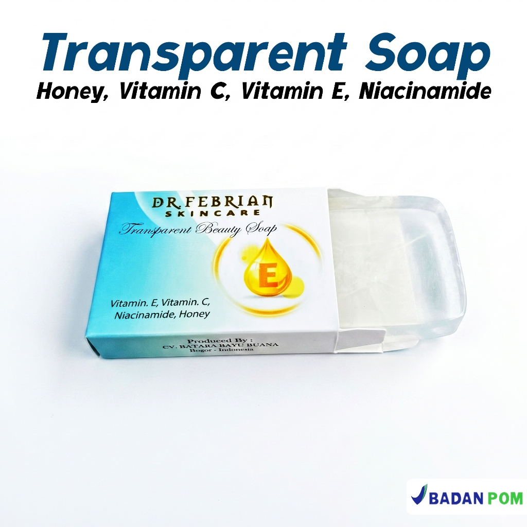 Sabun Cuci Muka Transparent Beauty Soap 50g Dr Febrian Original Sabun Pembersih Wajah Anti Aging Glo