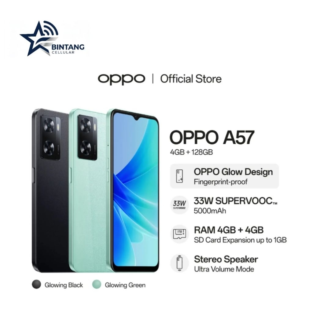 HP OPPO A57 4/128 GB - OPPO A57 RAM 4GB ROM 128GB GARANSI RESMI