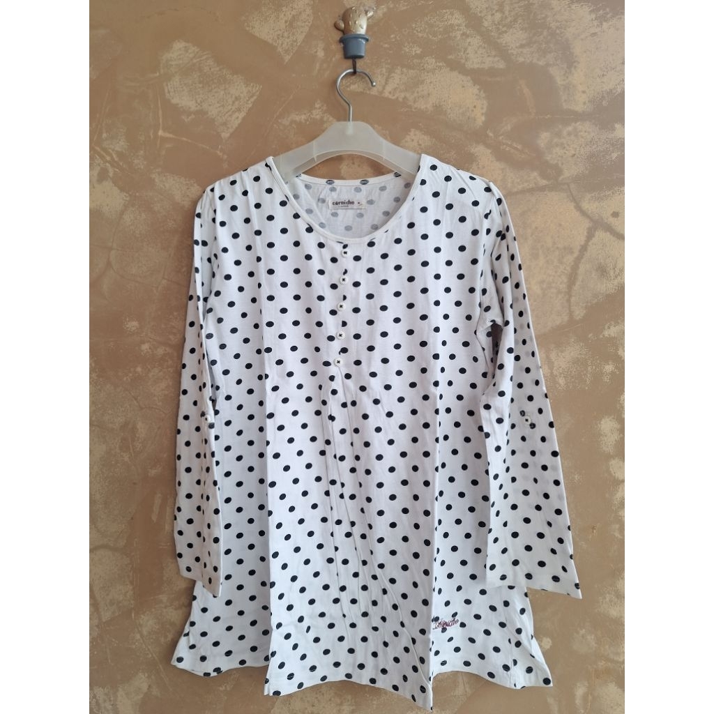 PRELOVED KAOS CORNICHE KAUS LENGAN PANJANG KATUN SPANDEK ADEM WANITA KAOS MOTIF MURAH ASLI TERBARU G