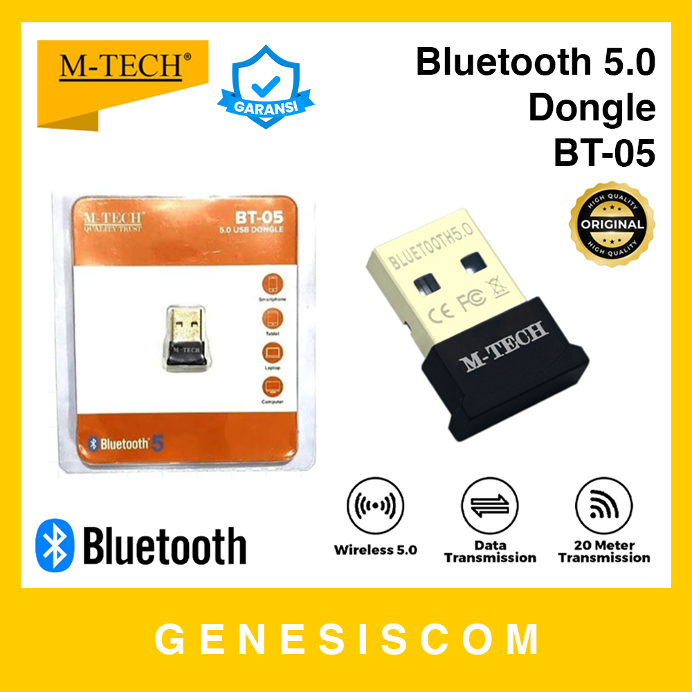 MTECH BT-05 - Bluetooth Dongle USB Nano BT 5.0 Adapter Adaptor Transmitter Transmiter TX Laptop Komp
